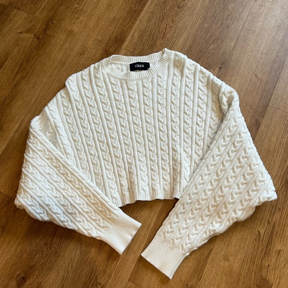 Cider Sweaters Cider Cable Knit Crop Sweater Poshmark